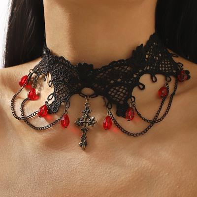 Vampire Goth Vintage Lace Necklace Choker Sweet Cool Dark Collarbone Chain