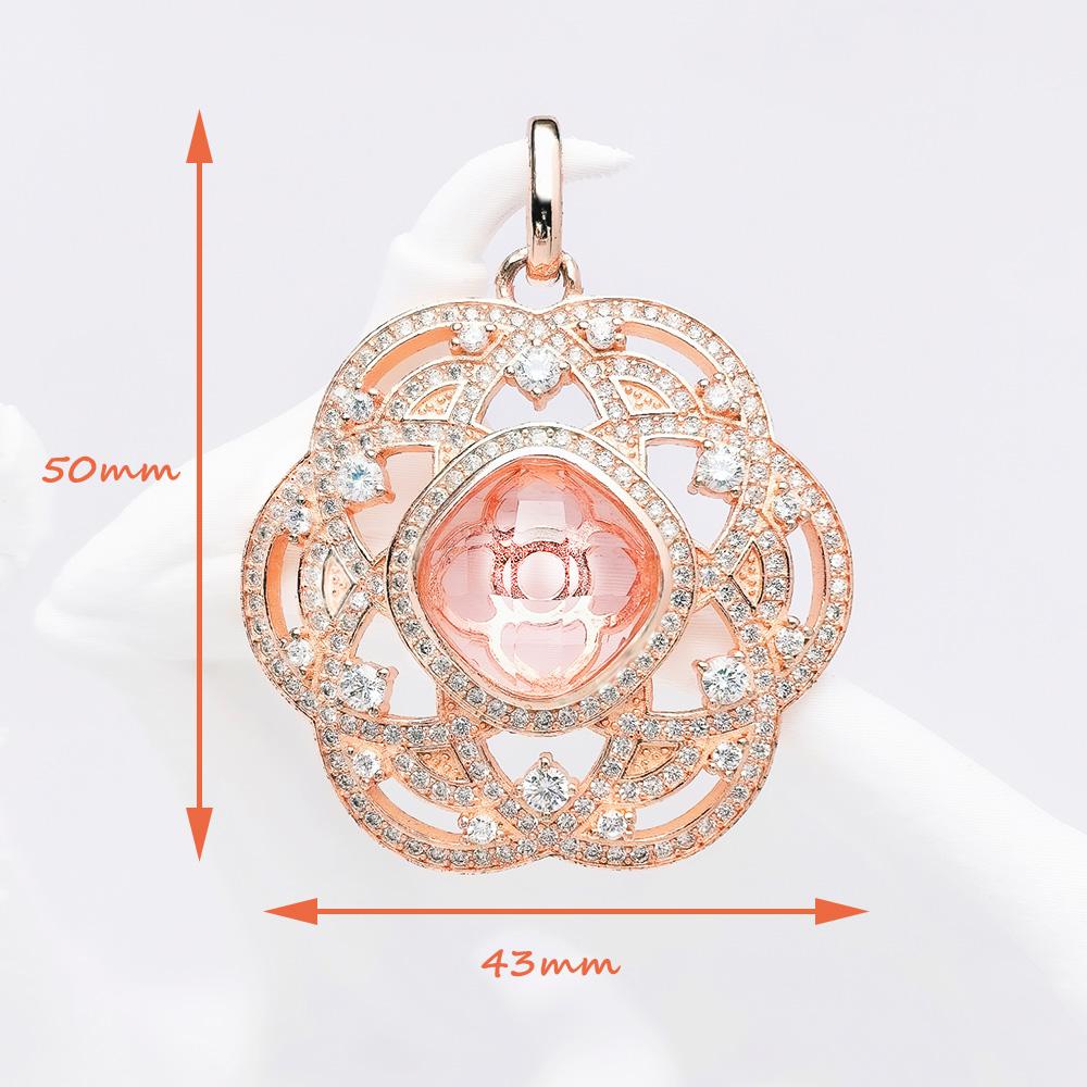 Rose Flower Ornament Pendant Brand New Jewelry Accessories Romantic Gift For Women
