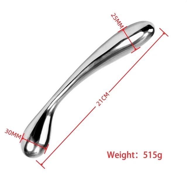 Stainless Steel Double Large Butt Plug Fake Dildo G Spot Metal Anal Beads Plug P-spot Prostate Massager Stick Vaginal Sex Toy