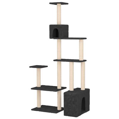 Cat Tree with Sisal Scratching Posts Dark Grey 177.5 Cm