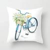 45X45Cm Home Decor Cushion Cover For Living Room Bedroom Decorative Polyester Pillowcases Flowers Bike Printed Pillow Cover