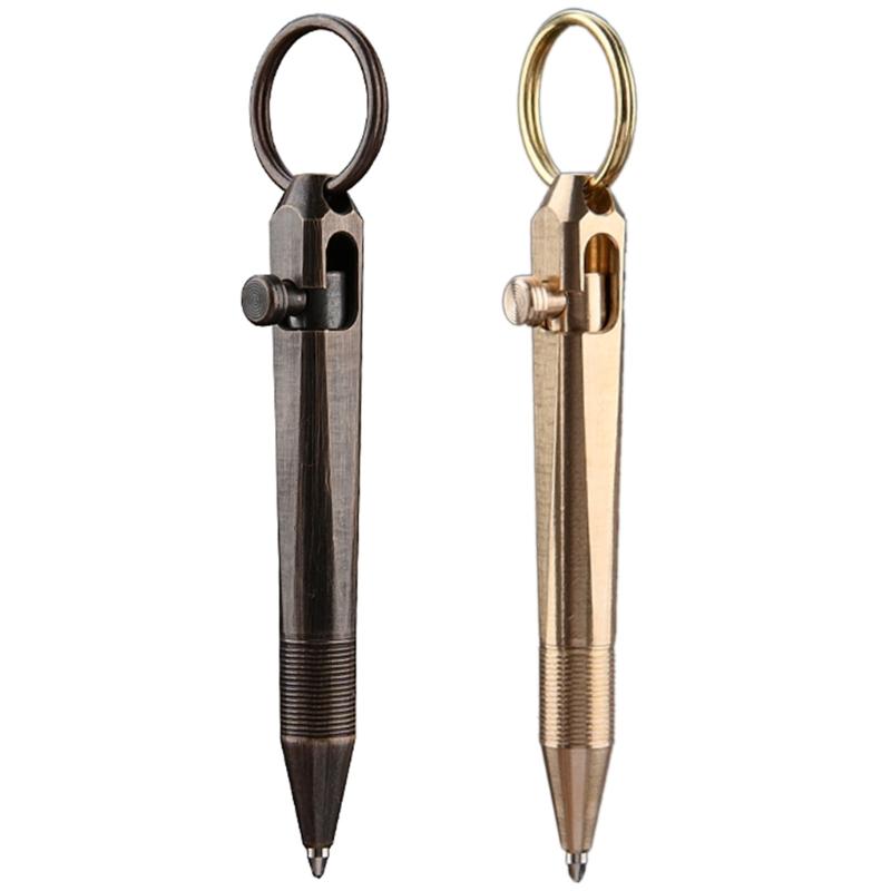 Signature Pen Rollerball Pen Writing Pen, 0.5mm Brasses Journal Pen Gel Inks Pen