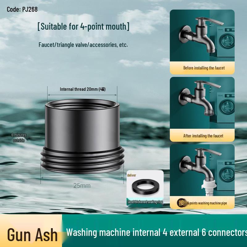 4/6-Minute Faucet Adapter & Spout Converter for Washing Machine Hose