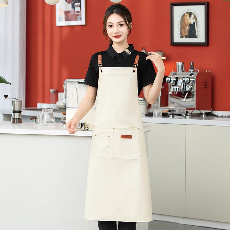 Extended PU Leather Waterproof Oil-Proof Apron for Kitchen & Catering with Custom Logo