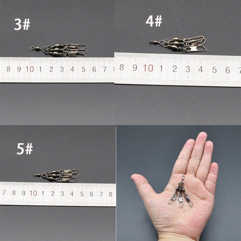 10pcs Heavy Duty Rolling Swivel Snap Stainless Steel Fishing Tackle Connector For Outdoor