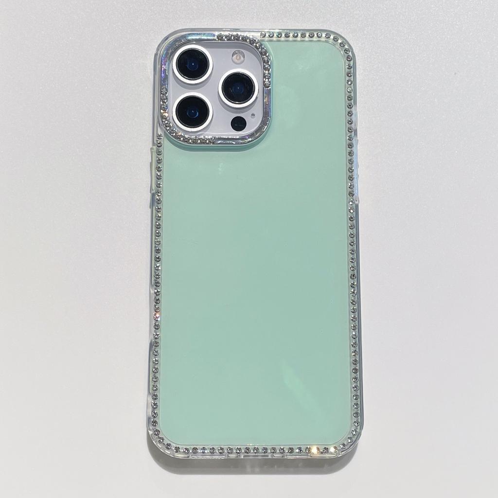 Applicable To Apple 16proMax Flash Edge Drilling Mobile Phone Case Light Luxury IPhone 15 Candy Solid Color 14 Simple Protective Case