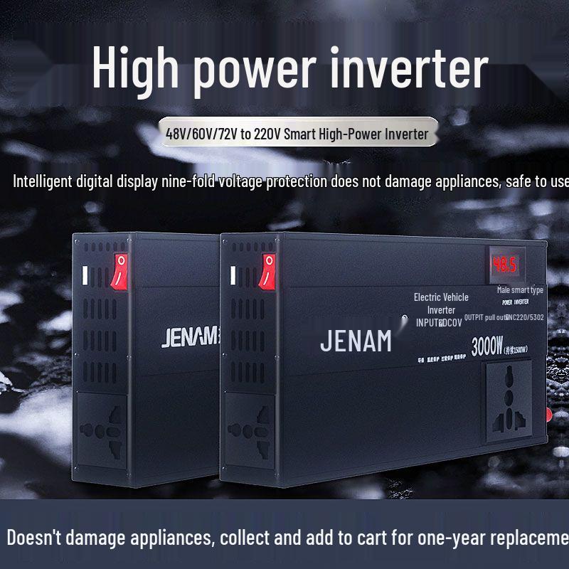 High-Power Electric Bike & Tricycle Inverter: 48V/60V/72V To 220V Universal Converter