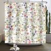 Fresh Flowers Print Shower Curtain Small Floral Home Bathroom Decoration Bath Curtains Waterproof Polyester Fabric With 12 Hooks