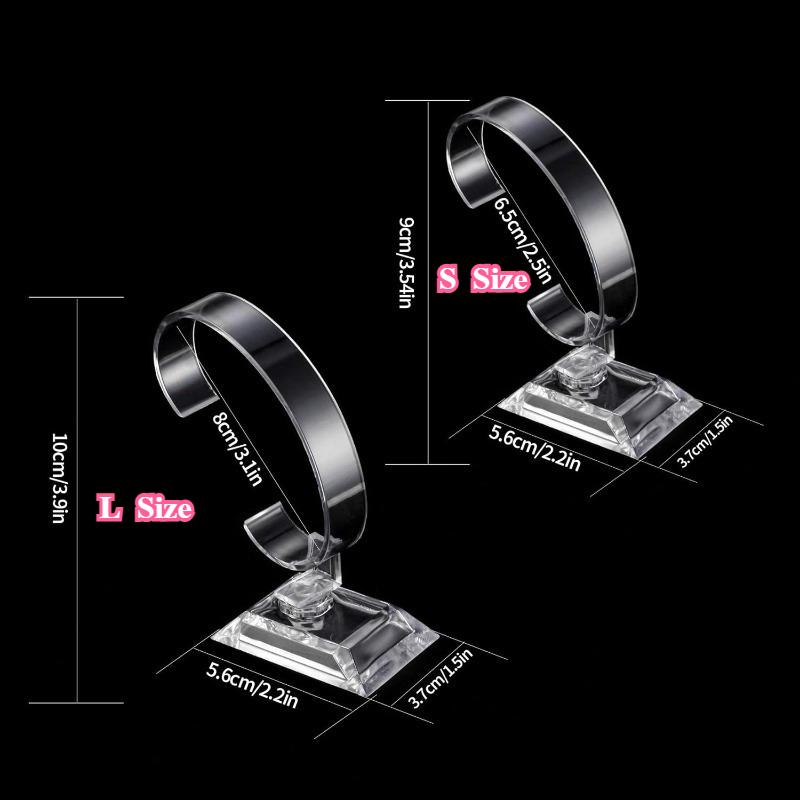 12/20pcs Watch Display Stand Holder Clear Plastic Round Transparent Bracelet Stand Multipurpose Tabletop Watch Jewelry Organizer