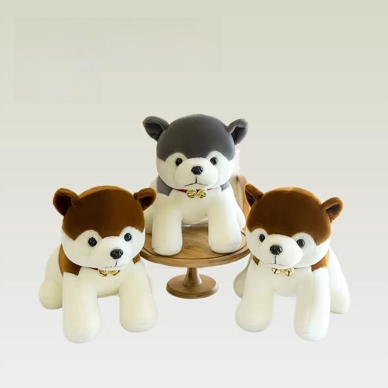 Plüschtier Husky mit Glöckchen für Kinder und Erwachsene Heimdekoration Geschenk