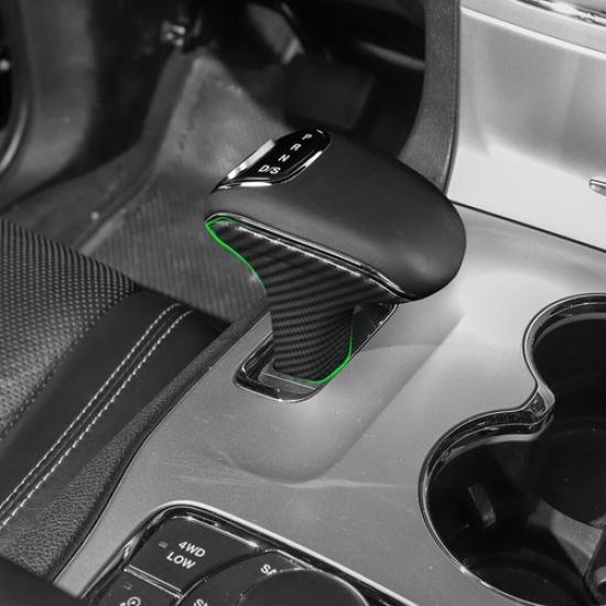 2x Gear Shift Head Knob Cover Trim for Dodge Charger Durango 12-14 Carbon Fiber