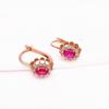 Purple Gold Inlaid Redstone Lace Earrings Luxury Temperament Fashion Personality Rose Gold Plated Earrings