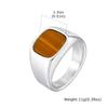 Xiaomi Vnox Square Signet Ring for Men, Stainless Steel Inlay Tiger Eye Turquoise Onyx Stone Punk Male Finger Band Vintage Jewelry Gift