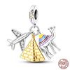 copper Golden Charm Crown Family Tree Safety Chain Hollow Bead Charms Compatible With Authentic Bracelets Women Jewellery Do It Yourself