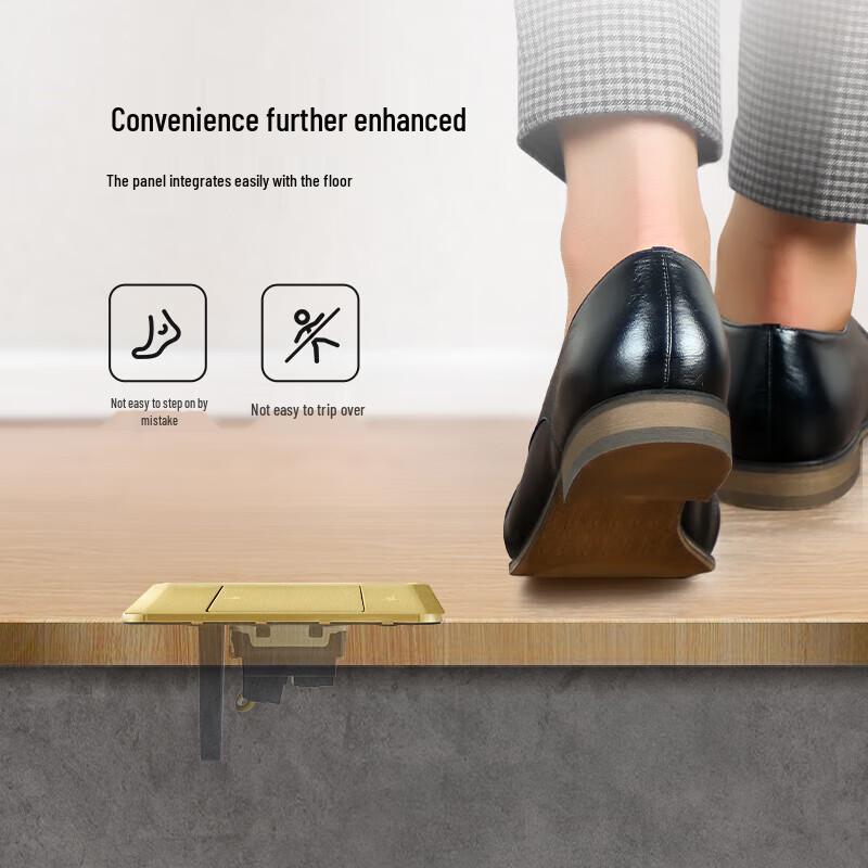 BULL GD8 Series 10-Hole Gold Metal Floor Socket