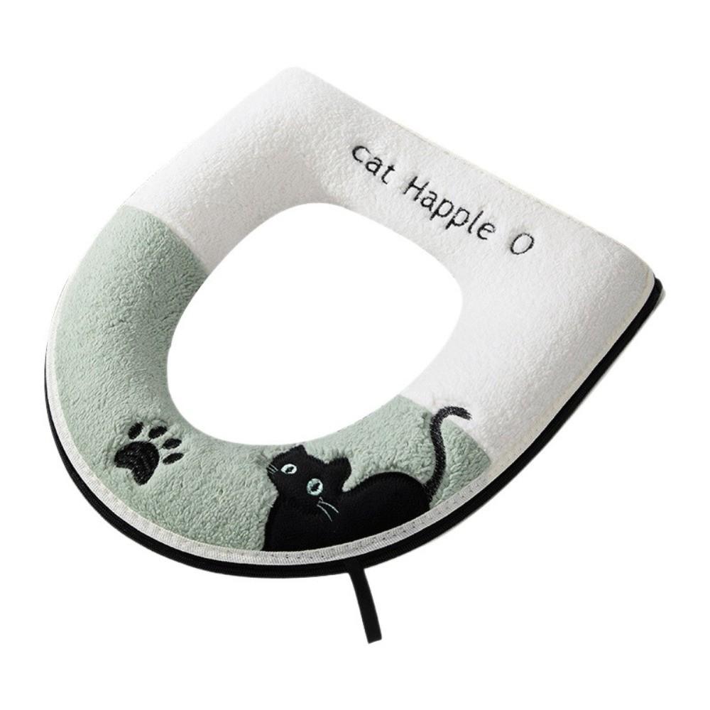 Cat Pattern Toilet Seat Pad Plush Toilet Seat Cover Toilet Seat Cushion  Four Seasons Universal