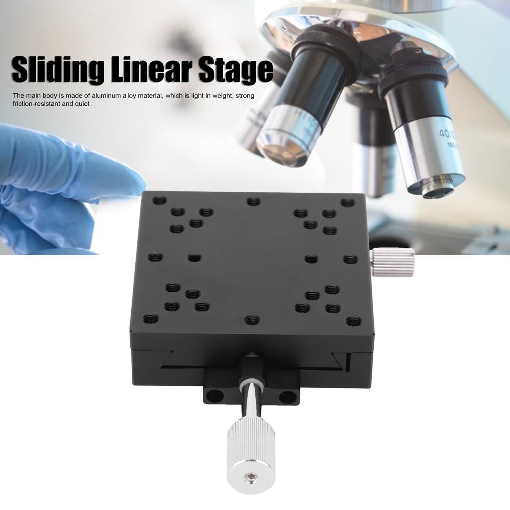 Manual Sliding   Aluminum Alloy Linear Stage with Dovetail   and Knob Control for X S C 60 60mm 30m Accuracy