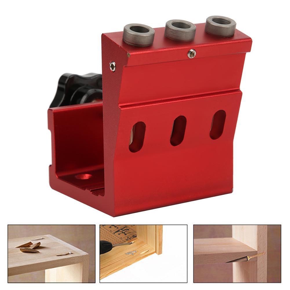 Woodworking Hole Punching Tool Hole Drill Aluminum Alloy Household Woodworking Hole Punch Tool Red/Blue