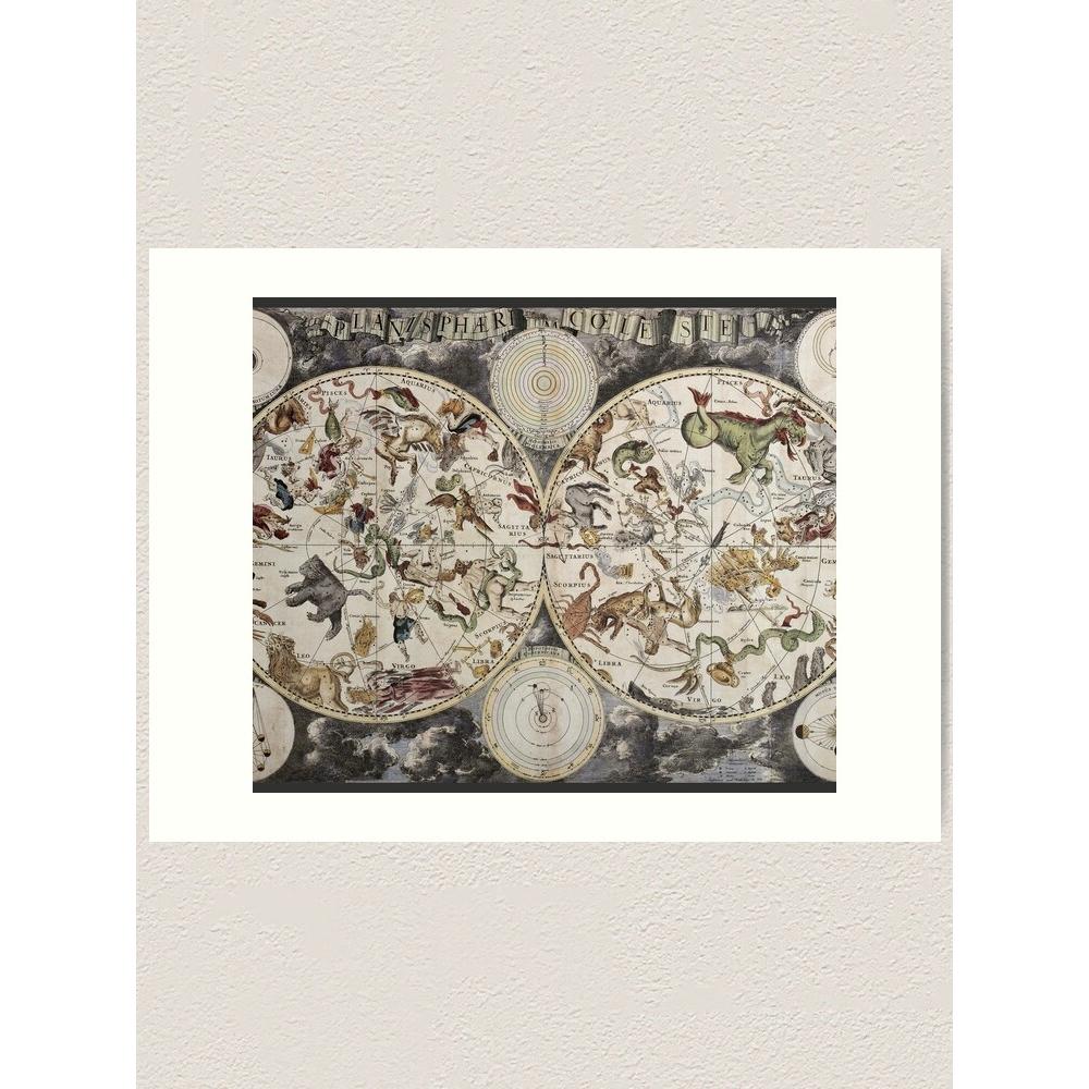 Vintage star map tapestry 75x100
