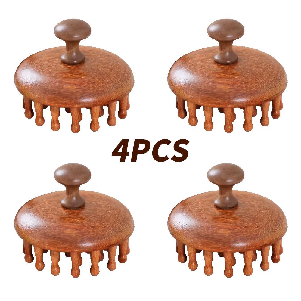 4-piece, 2-piece, 1-piece - High End Solid Wood Massage Comb, Head Massager, Scalp Massage Comb - Essential for Soothing and Rel