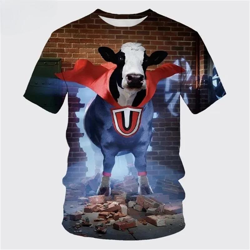 Sommer Mode Kurzarm Tier Kuh Grafik T-Shirts für Kinder 3D Druck Lässig Lustiges T-Shirt Street Outdoor Jungen und Mädchen Tee Tops