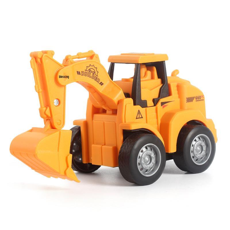 Douyin Hot Seller: Press-and-Slide Pull-back Engineering Vehicle Toy for Night Market & Primary School Student Gifts