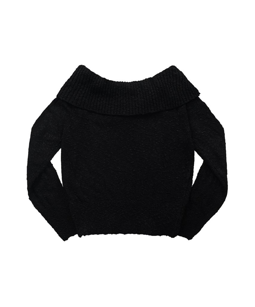 Aejeuon Kira Off-Shoulder Knit / Black