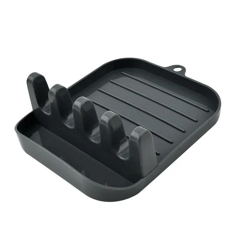 Multi Functional Spatula Rack Kitchen Tools Shelf Household Table Top Card Slot Type Hole Free Pot Cover Spatula Frame