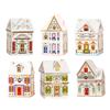 Holiday Village Spice House Set, Mini Christmas Gingerbread Houses Jars, Festive Decor Kitchen Countertop Christmas Candle
