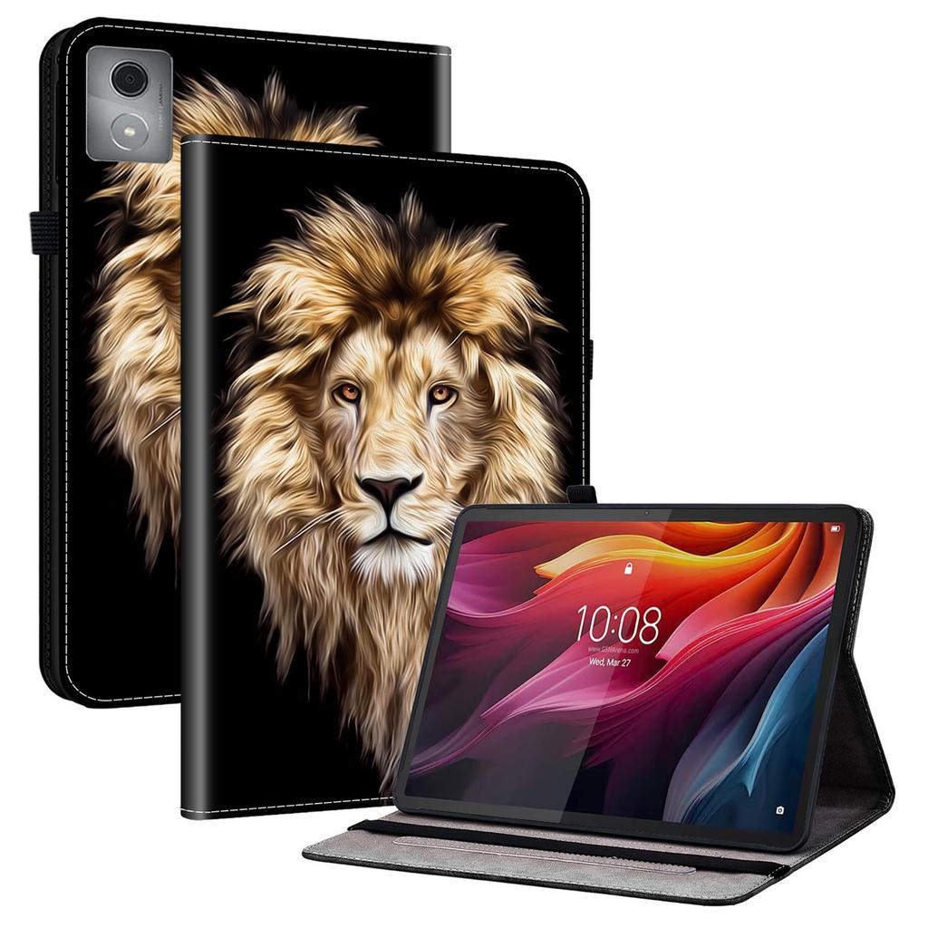 Para Lenovo Tab K11 Plus/M11 Plus Capa de Couro Estampa Suporte Capa para Tablet com Porta-Cartões