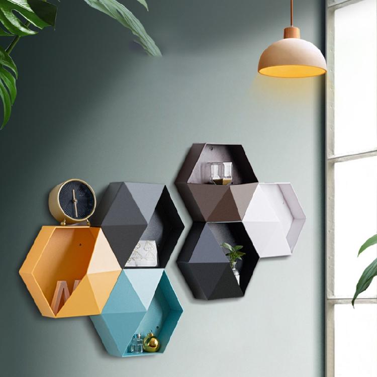 Hexagon Wall Shelves Honeycomb Geometric Holders Storage Box Wall Hanging Shelf