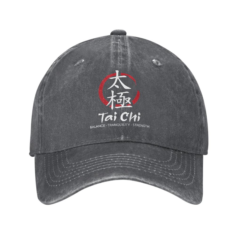 Tai Chi in ChineseCalligraphy Baseball Caps Casual Distressed Denim Chi Chuan Kung Fu Snapback Hat Unisex Outdoor Workouts Gift