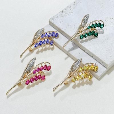Neue Legierung Strass Granular Weizenähre Brosche, Hochwertige Exquisite Damen Anzug Mantel Korsage Schmucknadel