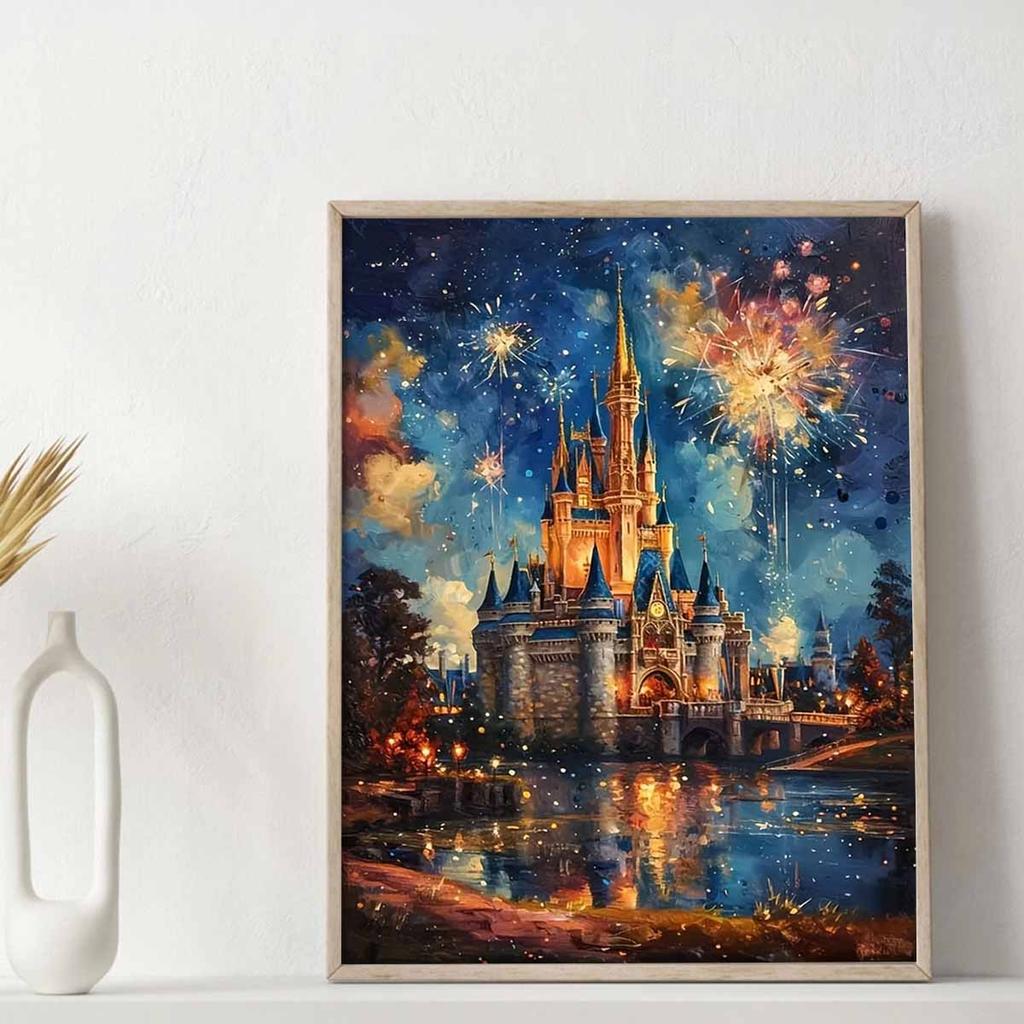 DIY Diamond Painting The Castle In A Fairy Tale Cross Stitch Kit Mosaic Art Diamond Painting Full Circle Diamond Home Decoration