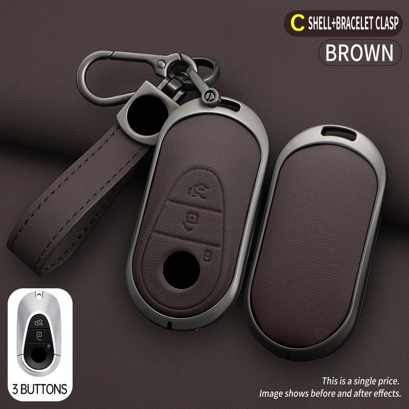 Zinc Alloy Car Key Case Cover For Mercedes Benz C E S Class Glc W206 W223 W214 E300 C260 C300 S450 S500 Keychain Accessories