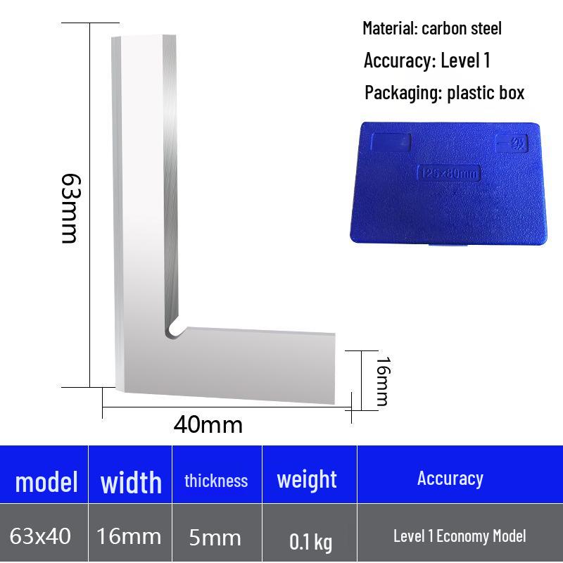 UMLO 90-Degree High-Precision Carbon Stainless Steel Angle Ruler for Woodworking, Grade 0 and 1.