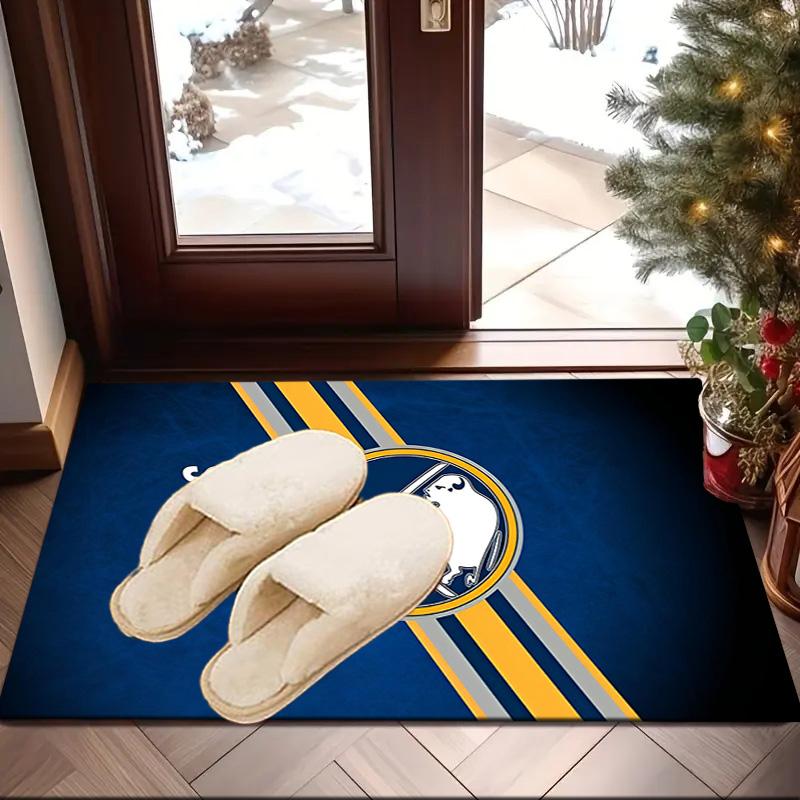 Buffalo Hockey Emblem Area Rug Suitable for Indoor And Outdoor,Carpets for Kitchens, Homes, Offices, Living Rooms,Home Decor,Christmas Gift