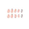 24Pcs/Set Quick Nails White Edge French Glitter False Nials Sticker Wearable Waterproof Manicure Finished Nails