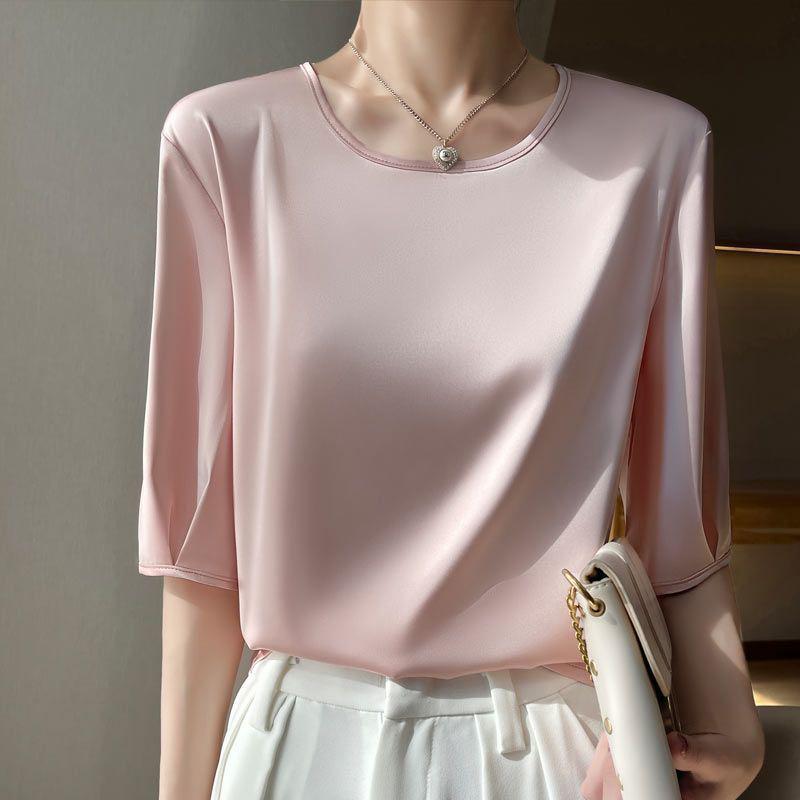 High-End Mulberry Silke Kortarmet Skjorte for Kvinner - Lett & Elegant Sommeroverdel