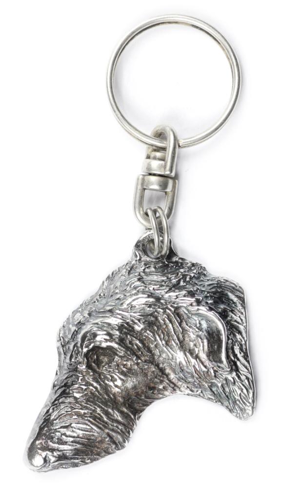 Chart Szkocki, Deerhound - Chaveiro Banhado a Prata com Cão, Decoração de Bolsa, Pingente para Mochila da Marca Art-Dog