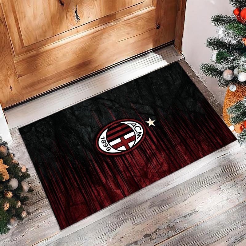AC Milan Theme rug Soft Crystal Velvet Area Rug Non-Slip Floor Carpet for Living Room Bedroom Nursery