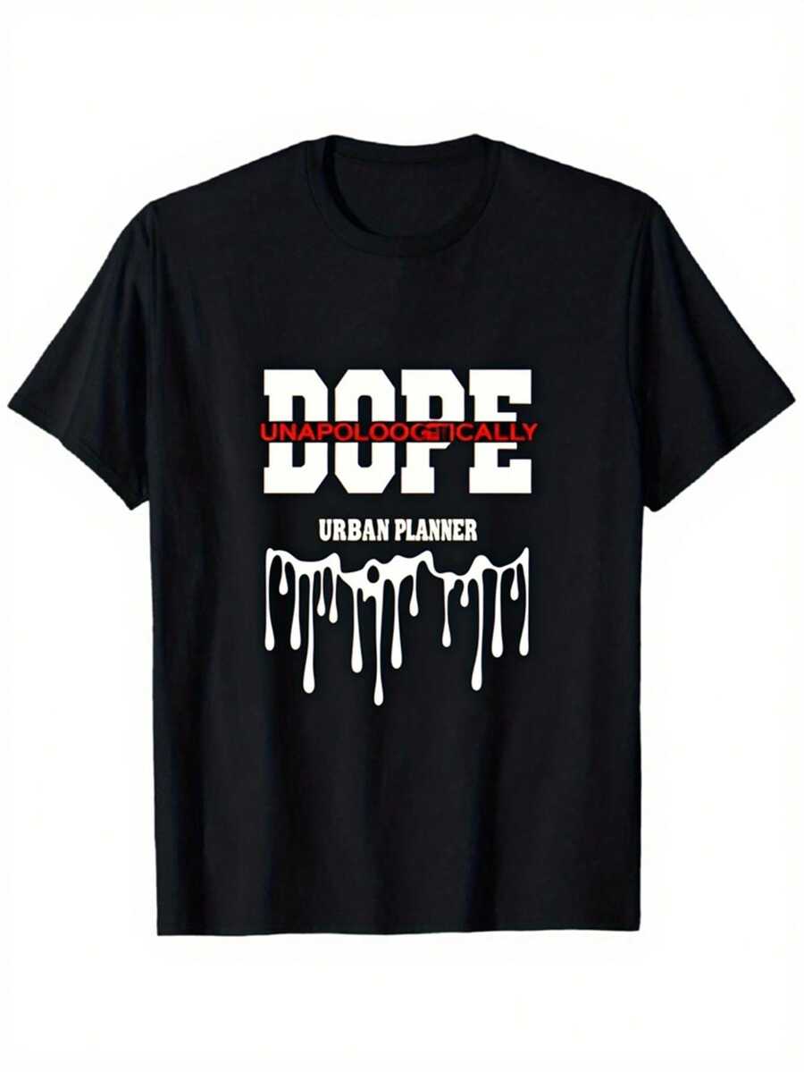 Graffiti Lettering Dripping Printed T-Shirt, Unisex s Printed T-Shirt L