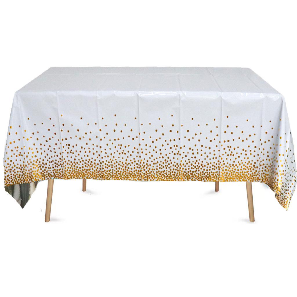 Niezbędne na przyjęcie urodzinowe Białe z brązowym nadrukiem w kropki Tematyczne Jednorazowe Przedmioty Talerz Kubek Papierowy Obrus Dekoracja Flaga