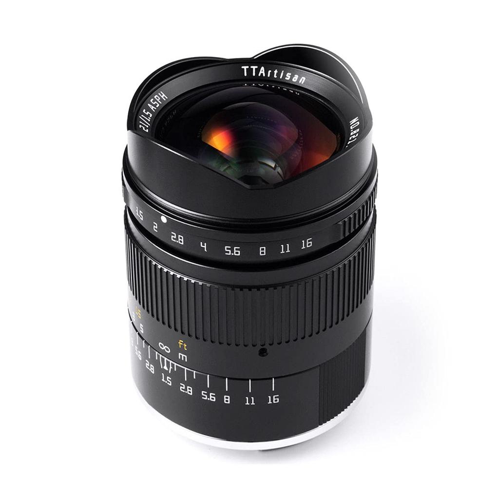 TTArtisan 21mm ASPH Sony E Black Lens by Meisho Warranty f/1.5 E-Mount Optical, 2-Year