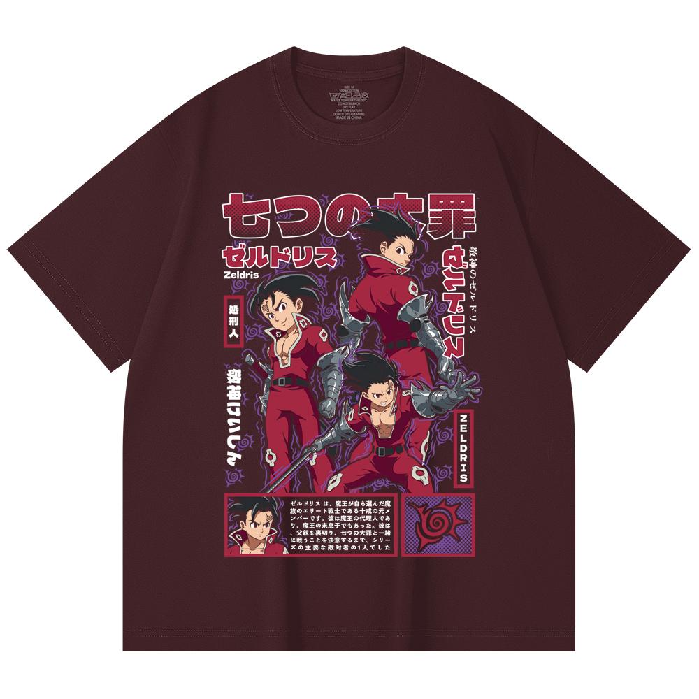 

230 Gsm 100% Cotton Seven Deadly Sins V10 Zeldris Print Unisex Heavy Cotton T Shirt 2XL