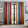 2pcs, Curtain Cloth 2D plane printing Chic Rainbow Wood Grain Striped Polyester Woven (without rod) Outdoor Decorations Use for