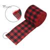 63mm Christmas Ribbon Wired Classic Plaid Thicker DIY Anti Fade Gift Packing Imitation Flax Large Bowknot Making Xmas Tree Ribbon