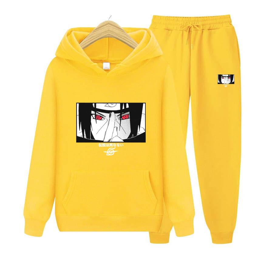 Men's Sets Anime Print Sweatshirt Sport Suit Tracksuit 2 Pieces Set Sweatshirt+Pants Suit Hooded Jacket Coat