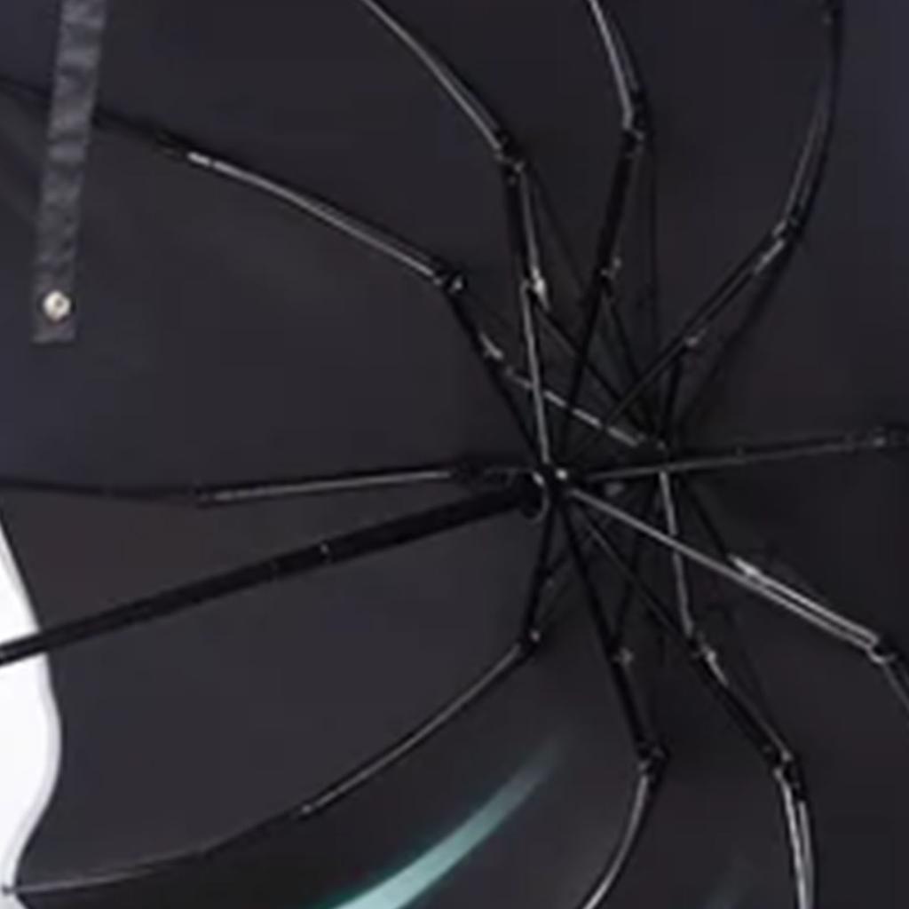 Kompakter Schirm Schwarz Automatisches Design UV-Beständigkeit Robuste Struktur Reiseschirm für Rucksack