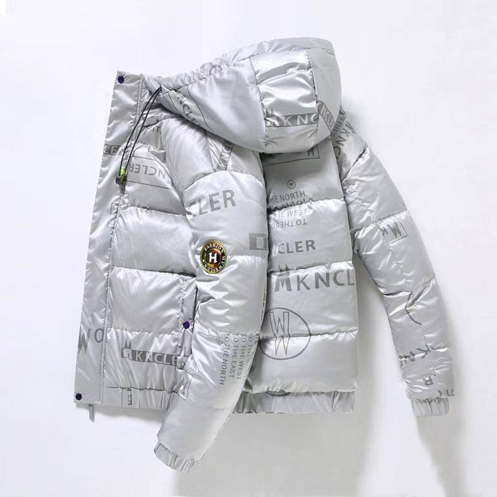 Abrigo de plumón de pato blanco de invierno para hombres y mujeres Pareja con capucha Nuevo abrigo corto para hombres Cara brillante A prueba de viento Versión coreana Tendencia
